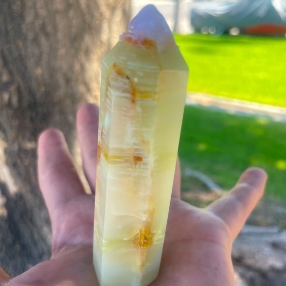 Green Onyx Tower Calcite Energy Strength Discipline